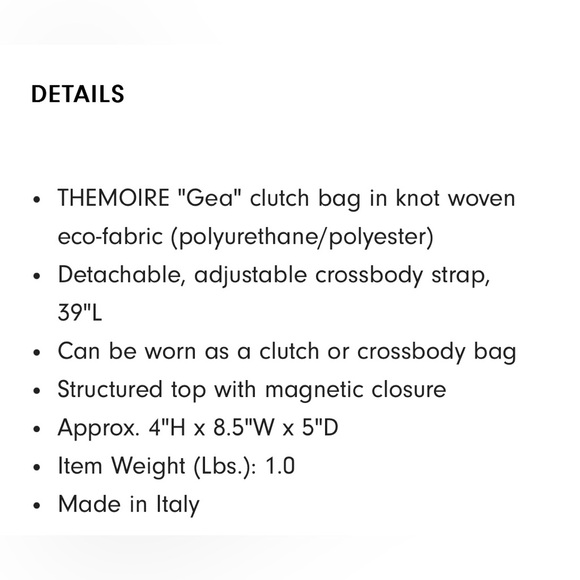 THEMOIRE NWT Gea Knots Eco-Fabric Clutch Bag - Picture 8 of 8